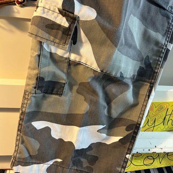 Vintage 90s Y2K Men's Gray Camouflage Cargo Pants 47"-51" - Picture 11 of 16